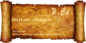 Waitzer Csongor névjegykártya